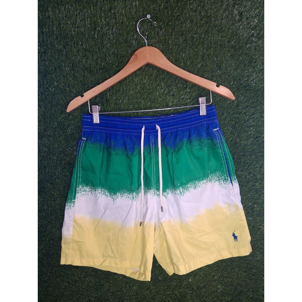 Polo Ralph Lauren Traveler Swim Trunks Men's Size Medium Blue Green Ombre Pony